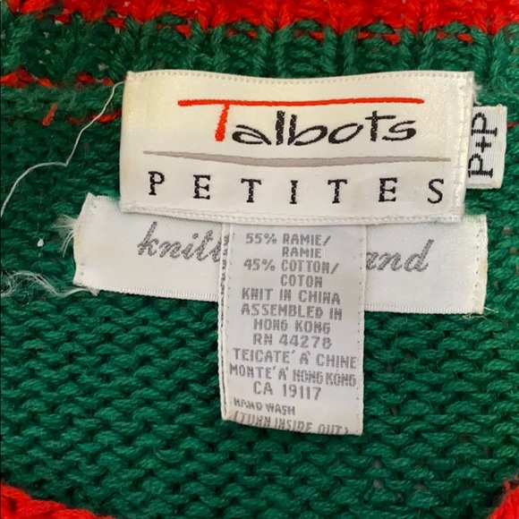 Talbots knit holiday sweater with decorative bow - Picture 6 of 7